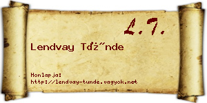 Lendvay Tünde névjegykártya