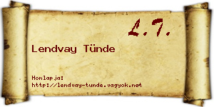 Lendvay Tünde névjegykártya