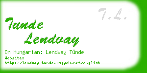 tunde lendvay business card